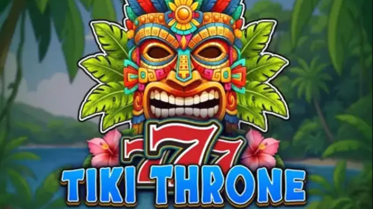 Tampilan visual slot 777 – Tiki Throne dengan tema tropis